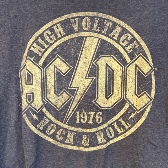 AC/DC Mens Navy High Voltage T-Shirt Size LT - Picture 3 of 6